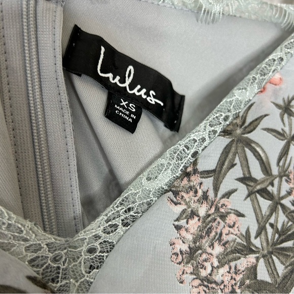 Lulu's Verona Off The Shoulder Dress Blue Floral size extra small - Picture 5 of 11